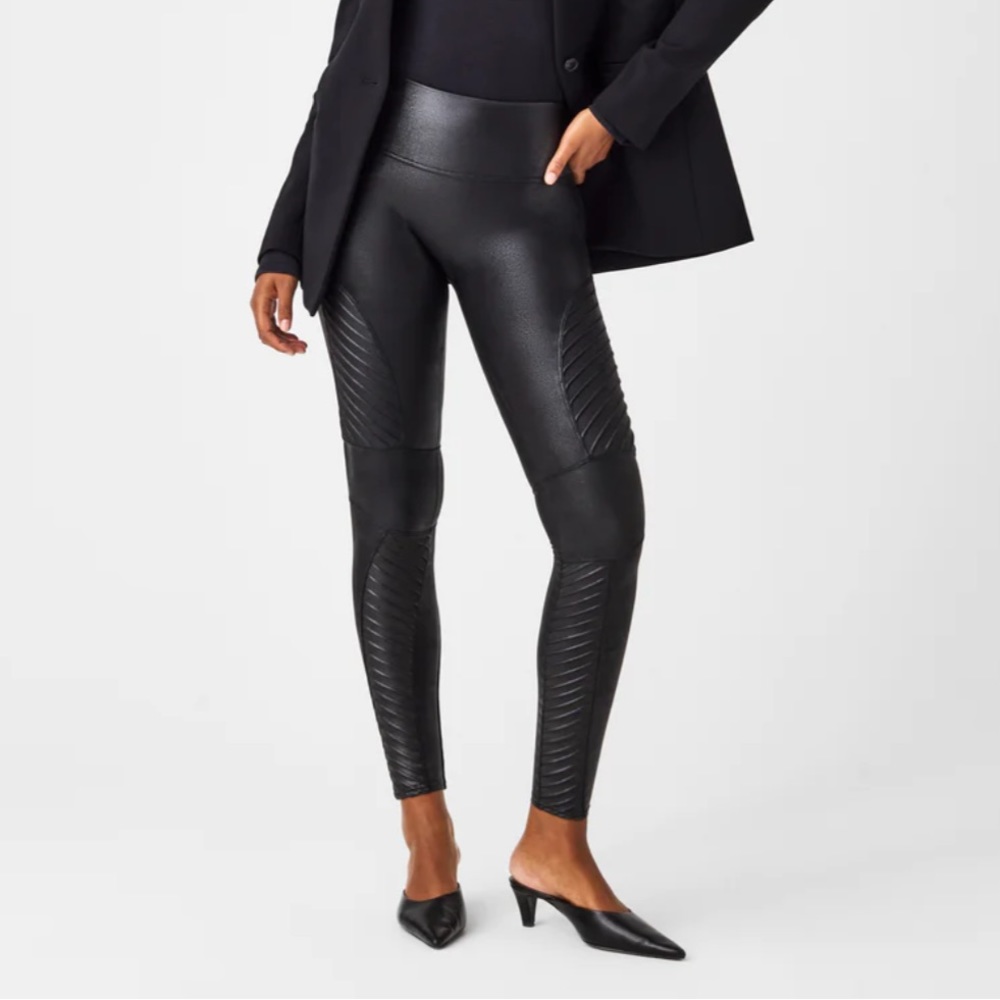 SPANX faux leather moto leggings